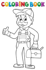 Coloring book happy plumber