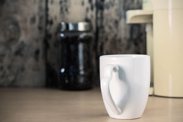 Cup on the table.