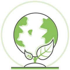 Global Ecology - Infographic Icon Elements from Nature and Ecology Set. Flat Thin Line Icon Pictogram for Website and Mobile Application Graphics.