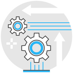 Horizontal and Vertical System Integration - Infographic Icon Elements from Logistics Technology Set. Flat Thin Line Icon Pictogram for Website and Mobile Application Graphics.