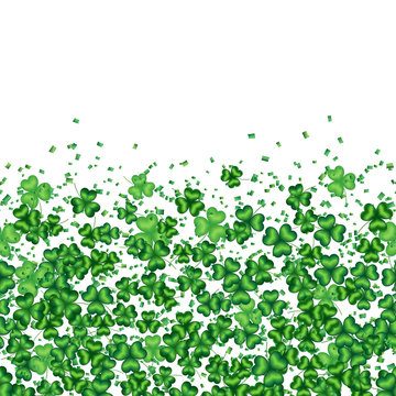 Spring seamless horizontal background with clover leaves for design to the Saint Patrick Day
