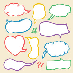 Set of Sketched Speech Bubbles