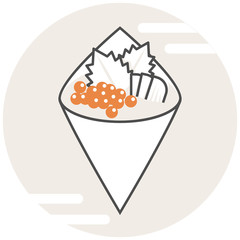 Temaki Sushi - Infographic Icon Elements from Food Set. Flat Thin Line Icon Pictogram for Website and Mobile Application Graphics.