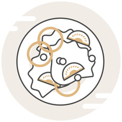 Salad - Infographic Icon Elements from Food Set. Flat Thin Line Icon Pictogram for Website and Mobile Application Graphics.