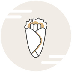 Chicken Wrap - Infographic Icon Elements from Food Set. Flat Thin Line Icon Pictogram for Website and Mobile Application Graphics.