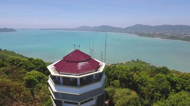 Viewpoint Khao Khad at Panwa Cape. HD Aerial. Phuket, Thailand.