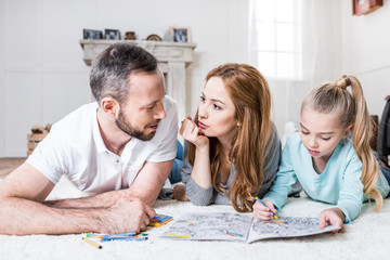 Young family drawing