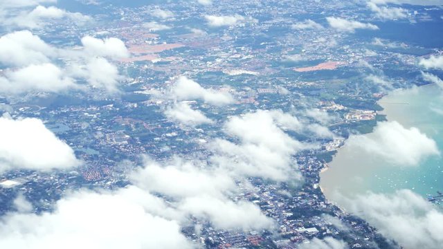 Aerial View of a Heavily Developed Region of Thailand. UltraHd 4k video