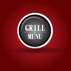 Grill Menu Icon.Sign.Symbol on red background