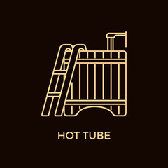 Modern Line Style Hot Tub Logotype Template.