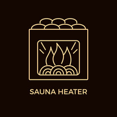 Modern Line Style Sauna Heater Logotype Template.