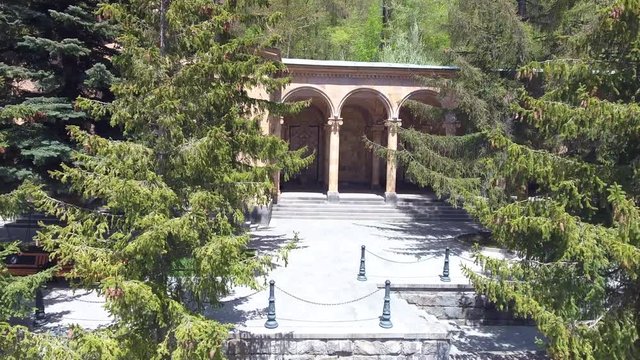 Aerial Video of the Water Gallery in Jermuk, Armenia 