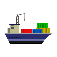 Cargo ship flat icon