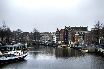 Amsterdam canals and typical houses