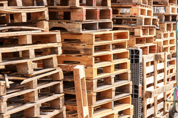 stacked of wooden pallet