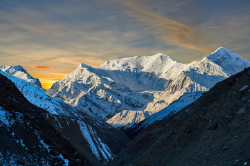 Annapurna mountains in the Himalayas of Nepal.