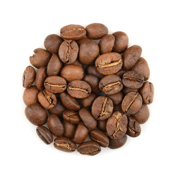 circle of coffee beans
