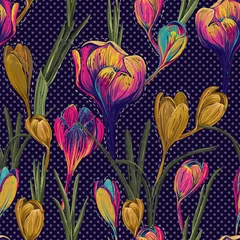 Tuinposter Floral seamless pattern. Decorative flowers. Spring, summer pattern © sunny_lion
