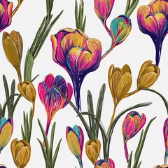 Meubelstickers Floral seamless pattern. Decorative flowers. Spring, summer pattern © sunny_lion