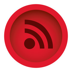 red color circular frame with silhouette wifi icon vector illustration