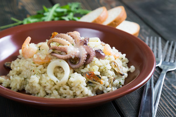 Risotto with seafood
