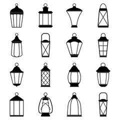 Fototapeta Set of lantern icons, vector illustration obraz