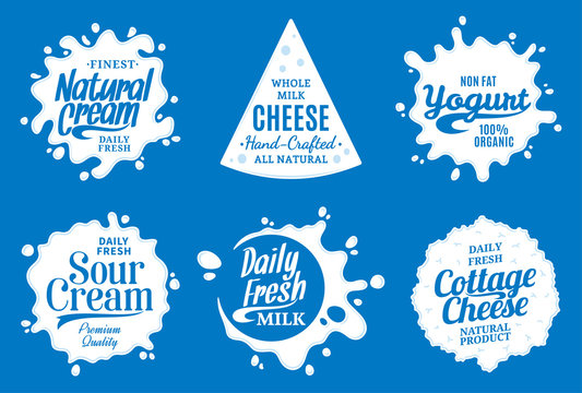Milk product logo. Milk, yogurt or cream splashes