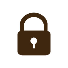 silhouette padlock security icon flat vector illustration