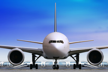 Obraz premium passenger airplane at modern airport