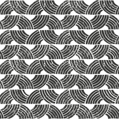 Seamless tribal pattern with grunge effect. Hand drawn background. EPS10 vector illustration in linocut style.