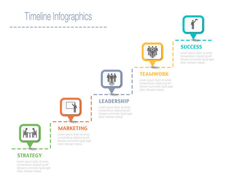 Business overview visualization. Timeline Infographic data. Business template for presentation.
