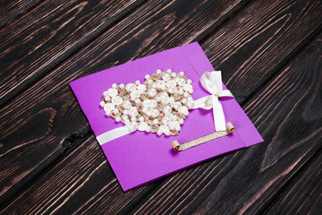 Postcard handmade on wood desk