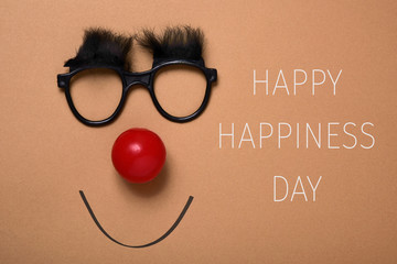 funny face and text happy happiness day