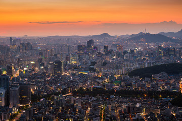 Seoul city and downtown, South Korea.