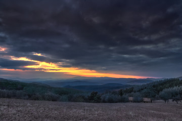 Dramatic Sunset Landscape in Slovakia