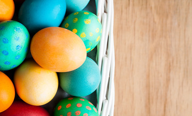 Fototapeta na wymiar Colorful easter eggs close up