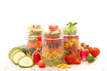 Fototapeta na wymiar vegetable salad in jar