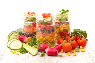 vegetable salad in jar