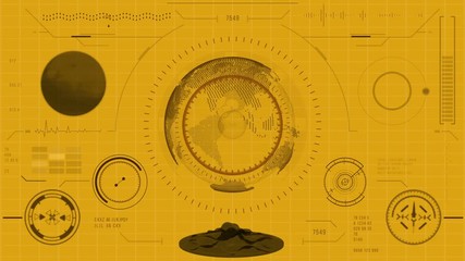 Planet earth. Futuristic user interface with HUD and infographic elements. Virtual technology background. Head-up display template for business, games, motion design, web and app. - Powered by Adobe