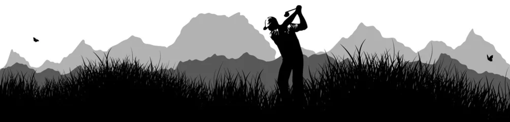 Cercles muraux Golf Panorama   Golfspieler