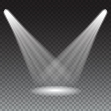 Beams from the spotlights on transparent background. Resizable illustration.
