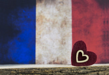 Flag of France and Hearts