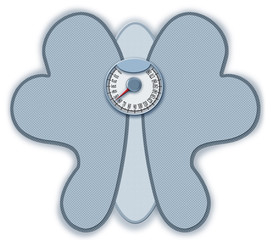 3D illustration isolated blue weight scale in the shape of butterfly