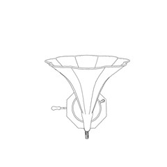 Gramophone.Isolated on white background. Sketch illustration.Top view.