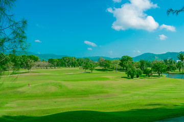 Fototapeta na wymiar Golf course view point