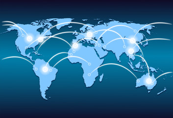 Fototapeta premium world map and world wide web