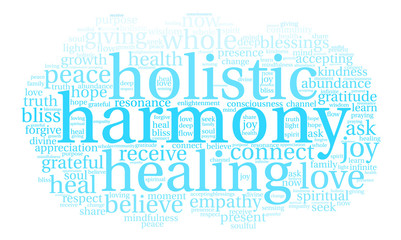 Harmony Word Cloud on a white background. 