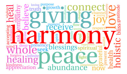 Fototapeta premium Harmony Word Cloud on a white background. 