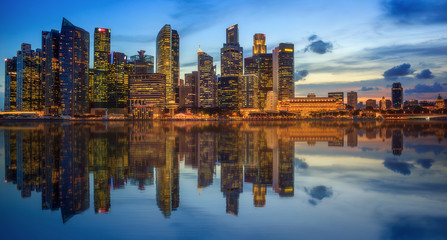 Obraz premium Singapore Skyline and view of Marina Bay