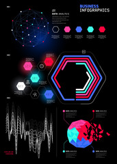 A set of detailed business infographic statistic charts and reports. Vector illustration.